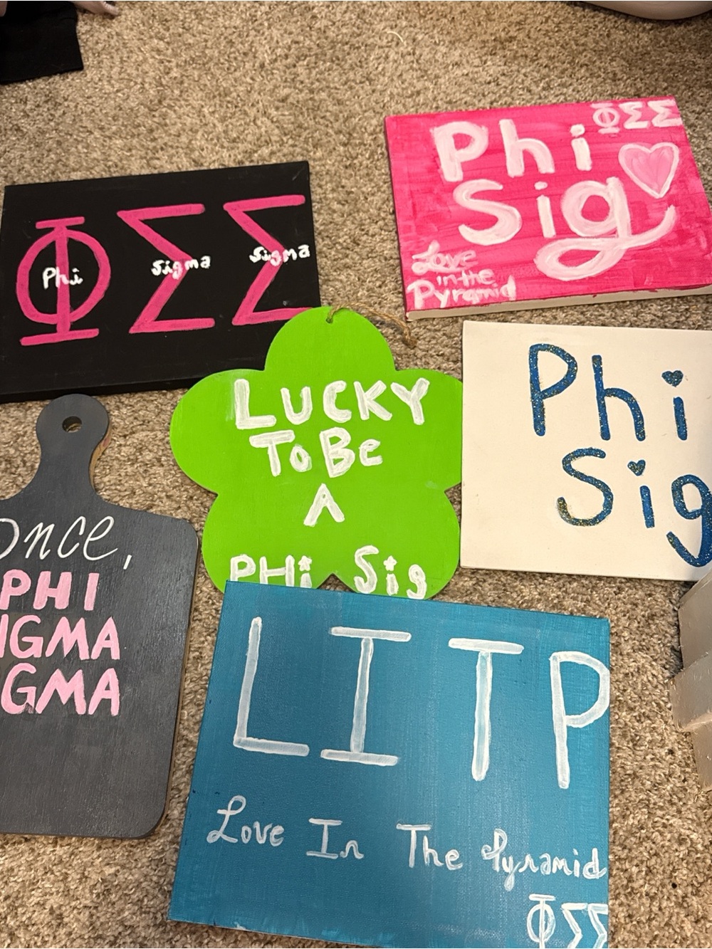 Phi Sig Decor Signs - Multicolor Set